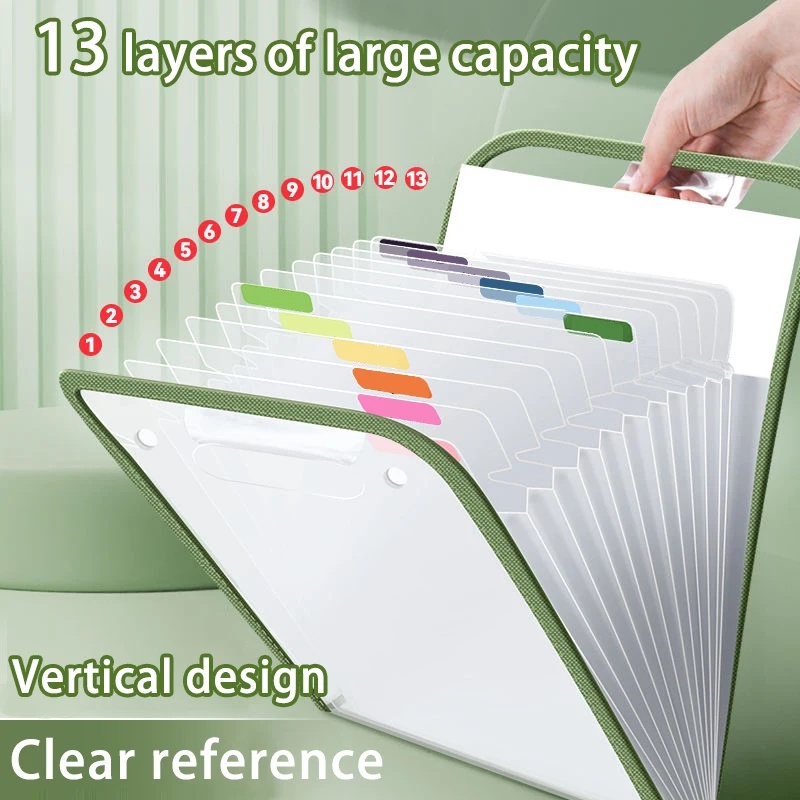Expandable Accordion File Folder 13 Pockets - 1 confezione di organizer portatile verticale