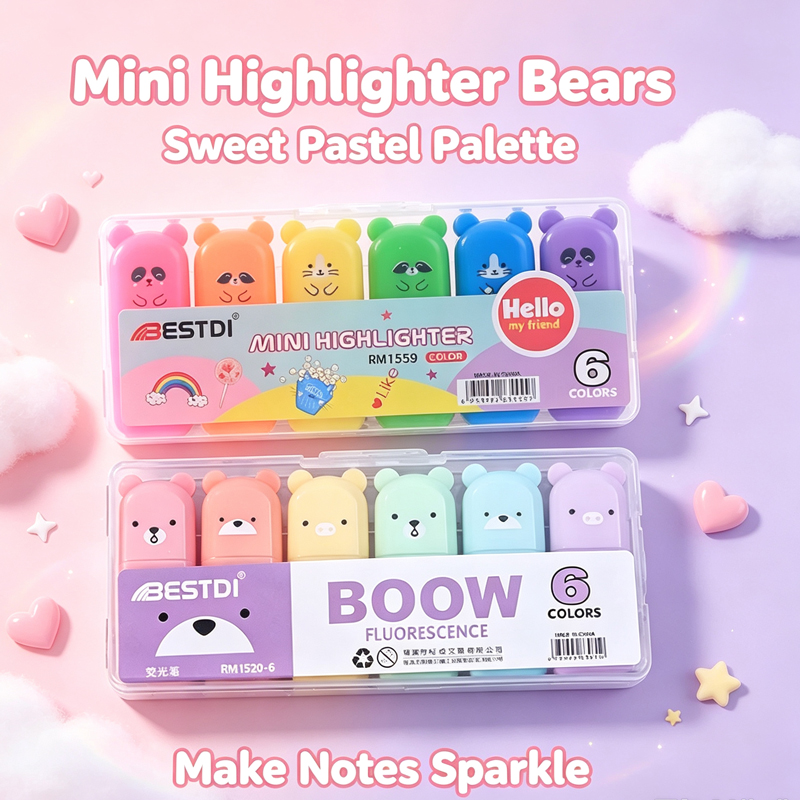 Pastel Highlighter Set Double Ended - Set di evidenziatori a forma di